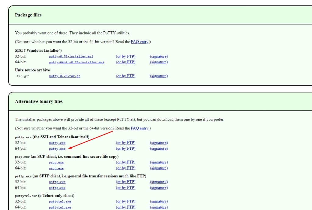 Baixar putty wordpress aws