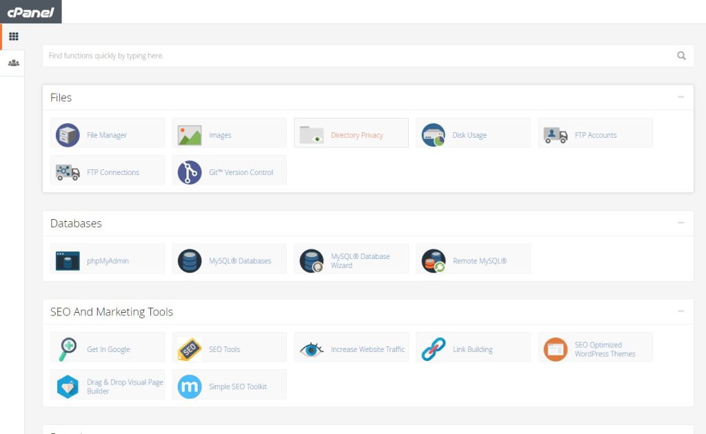 cPanel no greengeeks