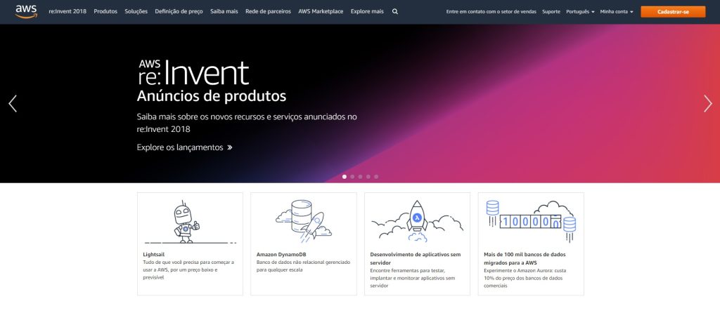 criar uma conta na aws para fazer um site wordpress