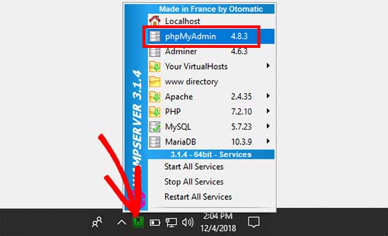 phpmyadmin instalado