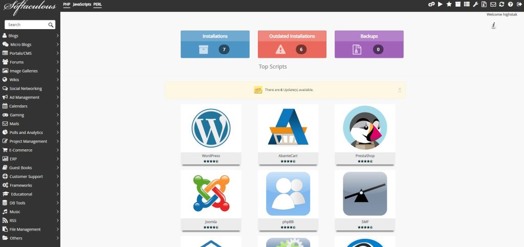 Instalar wordpress com o softaculous no cpanel